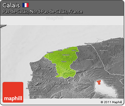 Physical 3D Map of Calais, desaturated