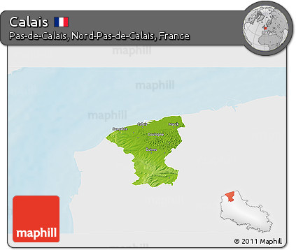 Physical 3D Map of Calais, single color outside