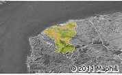 Satellite 3D Map of Calais, desaturated