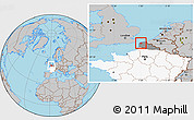 Gray Location Map of Calais, highlighted country, highlighted grandparent region