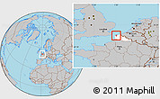Gray Location Map of Calais, highlighted grandparent region