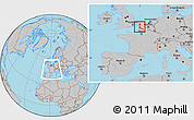 Gray Location Map of Calais, highlighted parent region, highlighted grandparent region, within the entire country