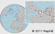 Gray Location Map of Calais, highlighted parent region, hill shading