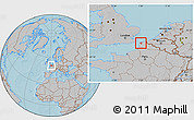 Gray Location Map of Calais, hill shading