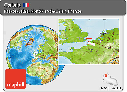 Physical Location Map of Calais, highlighted parent region