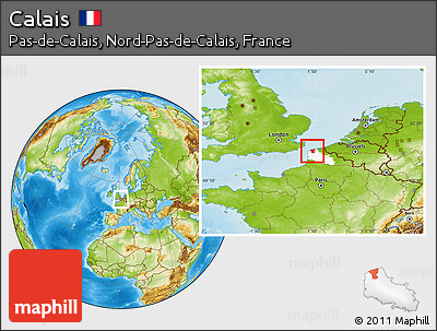 Physical Location Map of Calais, highlighted parent region