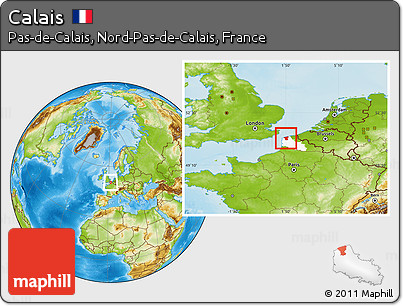 Physical Location Map of Calais, highlighted parent region