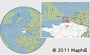 Savanna Style Location Map of Calais, highlighted country, highlighted parent region, hill shading