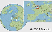 Savanna Style Location Map of Calais, highlighted parent region, within the entire country