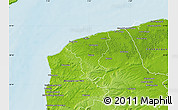 Physical Map of Calais
