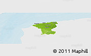 Physical Panoramic Map of Calais, single color outside