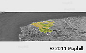 Satellite Panoramic Map of Calais, desaturated