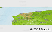 Satellite Panoramic Map of Calais, physical outside