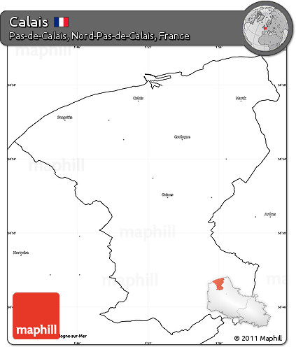 Blank Simple Map of Calais