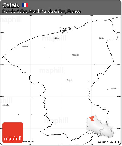 Blank Simple Map of Calais