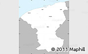 Gray Simple Map of Calais, single color outside