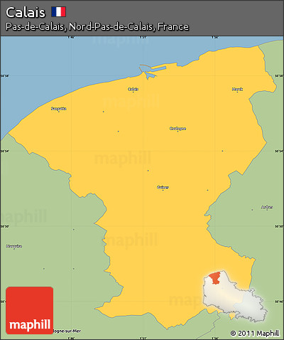 Savanna Style Simple Map of Calais