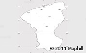 Silver Style Simple Map of Calais, cropped outside