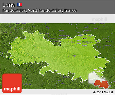 Physical 3D Map of Lens, darken