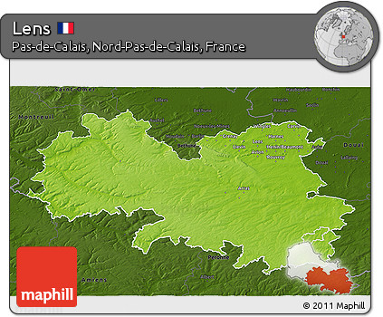 Physical 3D Map of Lens, darken