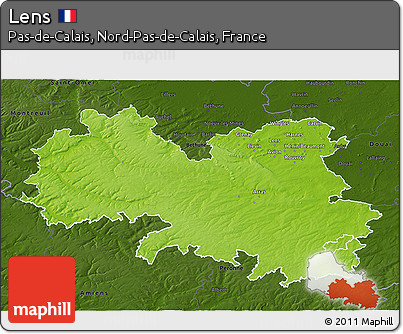Physical 3D Map of Lens, darken