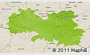 Physical 3D Map of Lens, shaded relief outside