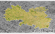 Satellite 3D Map of Lens, desaturated