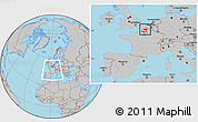 Gray Location Map of Lens, within the entire country