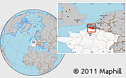 Gray Location Map of Lens, highlighted country, highlighted grandparent region