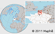 Gray Location Map of Lens, highlighted country, highlighted parent region