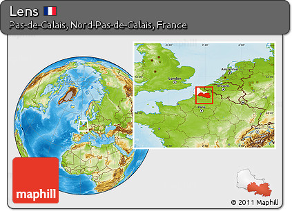 Physical Location Map of Lens, highlighted parent region