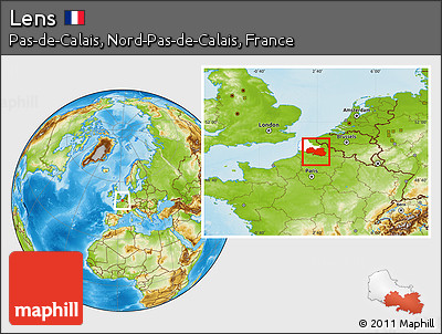 Physical Location Map of Lens, highlighted parent region
