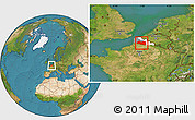 Satellite Location Map of Lens, highlighted parent region, highlighted grandparent region