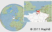 Savanna Style Location Map of Lens, highlighted country, highlighted parent region, hill shading