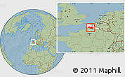 Savanna Style Location Map of Lens, highlighted grandparent region, hill shading
