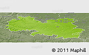 Physical Panoramic Map of Lens, semi-desaturated
