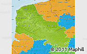 Physical Map of Pas-de-Calais, political outside