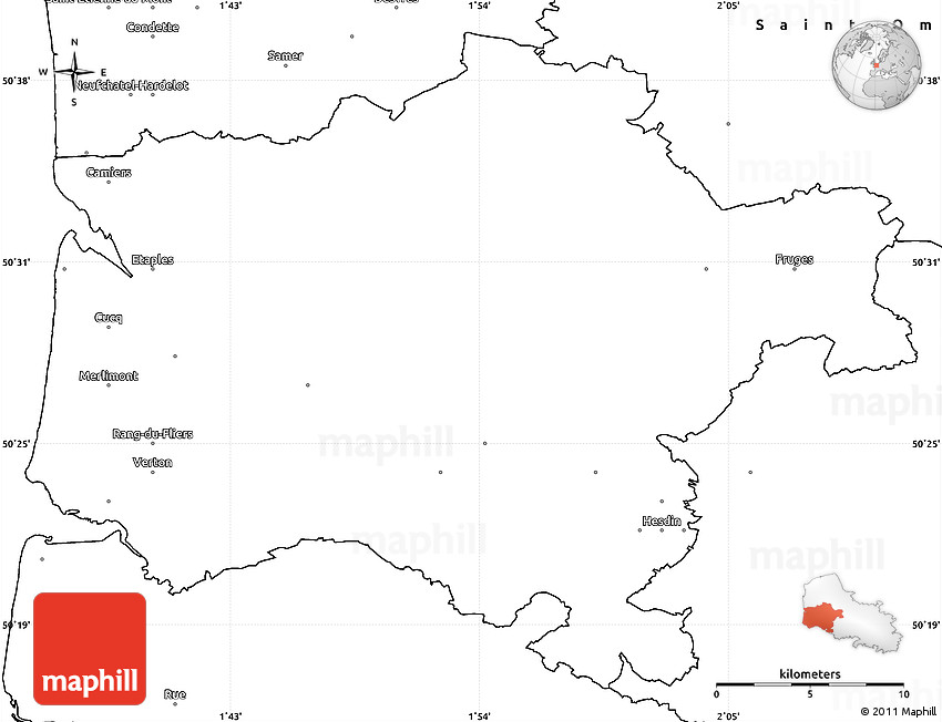 Blank Simple Map of Montreuil