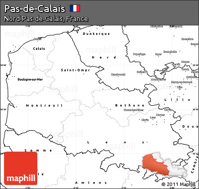 Blank Simple Map of Pas-de-Calais