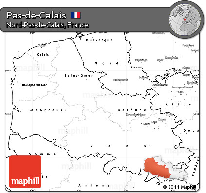 Blank Simple Map of Pas-de-Calais