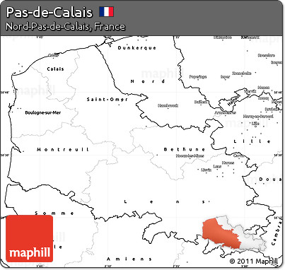 Blank Simple Map of Pas-de-Calais