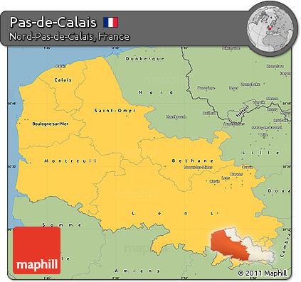 Savanna Style Simple Map of Pas-de-Calais