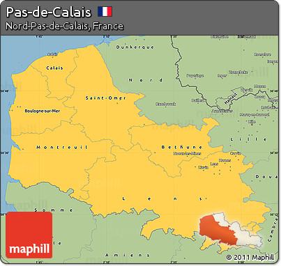 Savanna Style Simple Map of Pas-de-Calais
