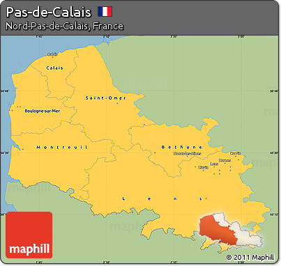 Savanna Style Simple Map of Pas-de-Calais, single color outside