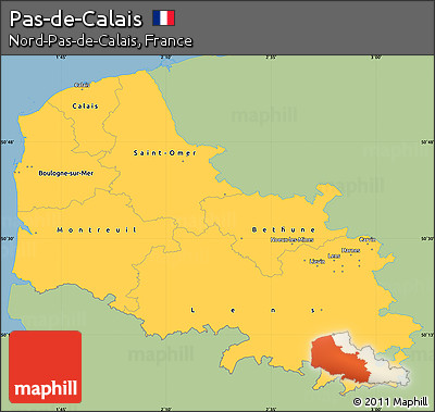 Savanna Style Simple Map of Pas-de-Calais, single color outside