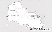 Silver Style Simple Map of Pas-de-Calais, cropped outside