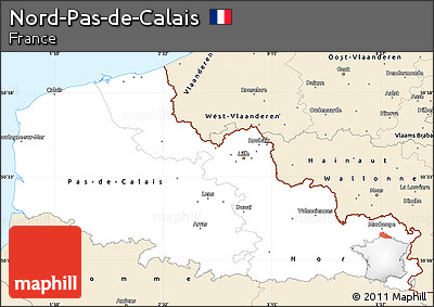 Classic Style Simple Map of Nord-Pas-de-Calais