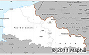 Gray Simple Map of Nord-Pas-de-Calais