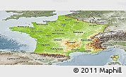 Physical Panoramic Map of France, semi-desaturated