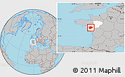 Gray Location Map of Nantes, highlighted grandparent region